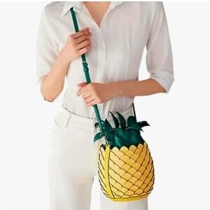 NWOT Kate Spade Collectible Yellow and Green Pineapple Crossbody Bag